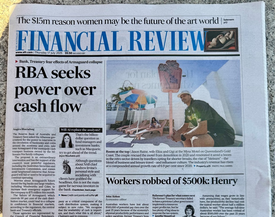 AFR front page newspaper